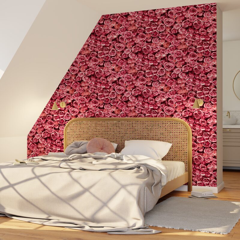 Papier peint intissé LOVELY coloris rose fuchsia