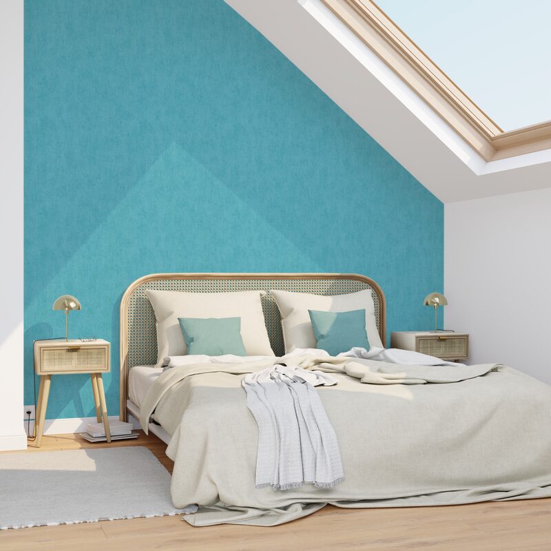 Papier peint intissé SUBLIME coloris bleu turquoise