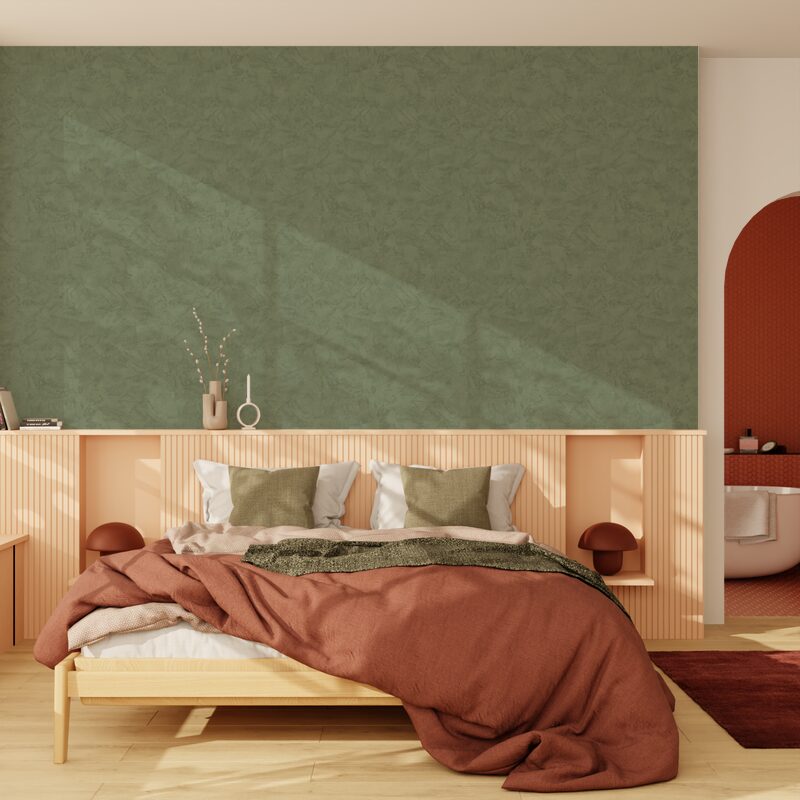 Papier peint intissé RAVENNE coloris vert bronze