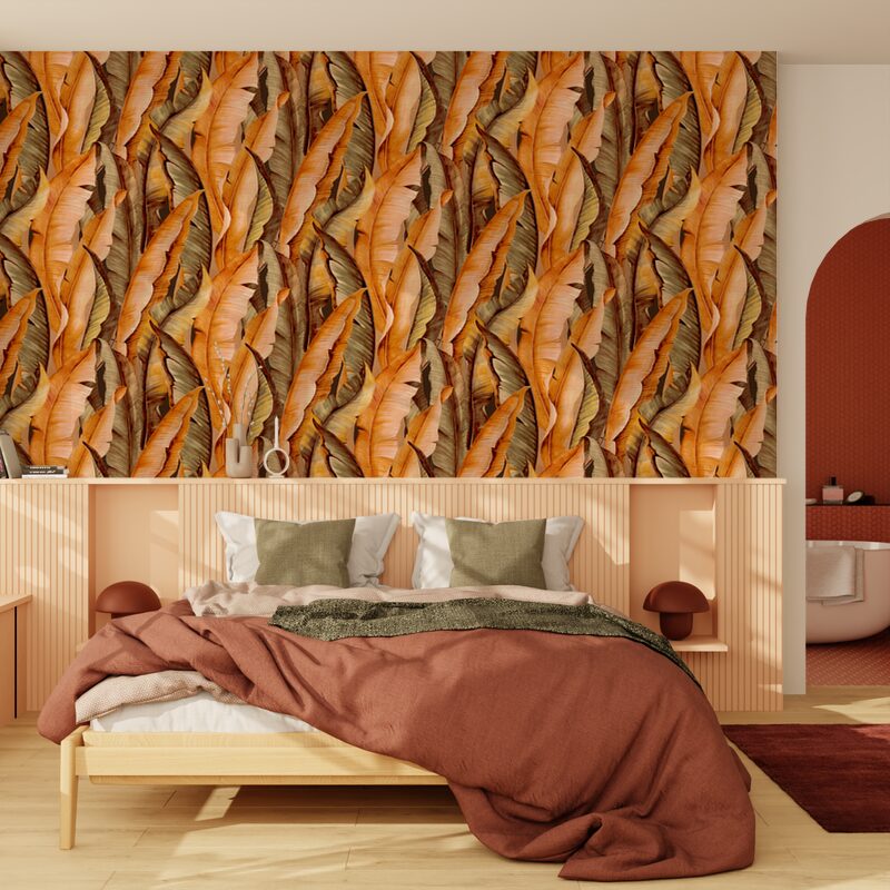 Papier peint intissé TAÏANA coloris terracotta