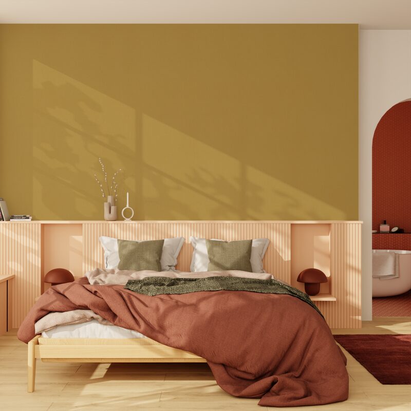 Papier peint intissé NUNCA coloris jaune curry