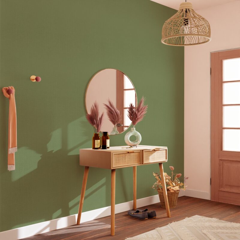 Papier peint intissé LAZY coloris kaki