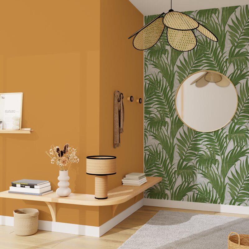 Papier peint intissé GRACIE coloris vert absinthe