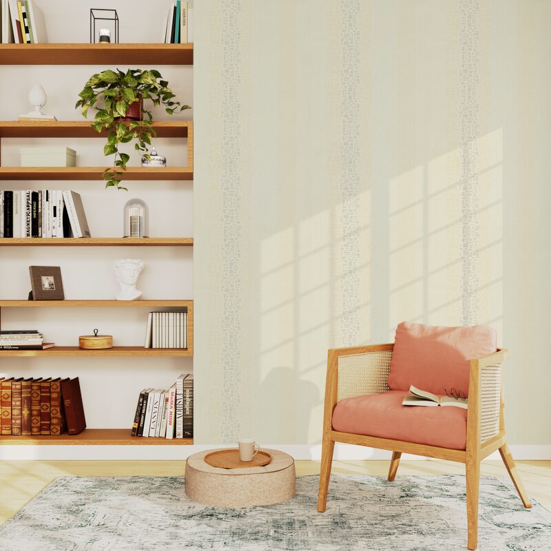 Papier peint vinyle STONE LIGHT coloris écru