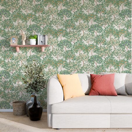 Papier peint intissé AMALFI coloris vert amande