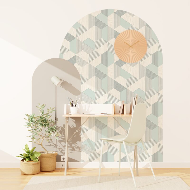 Papier peint intissé AKITO coloris vert aqua