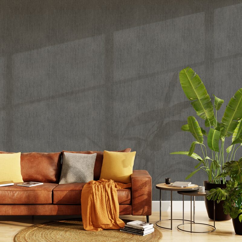 Papier peint intissé TWEED coloris gris brun