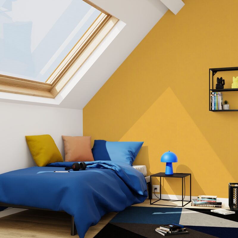Papier peint intissé ESSENTIELLE coloris ocre jaune