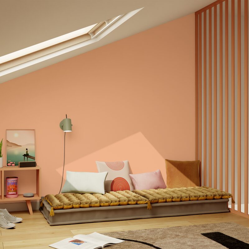 Papier peint intissé OPAL coloris Pink pêche
