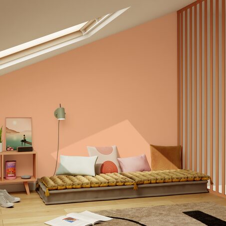 Papier peint intissé OPAL coloris Pink pêche