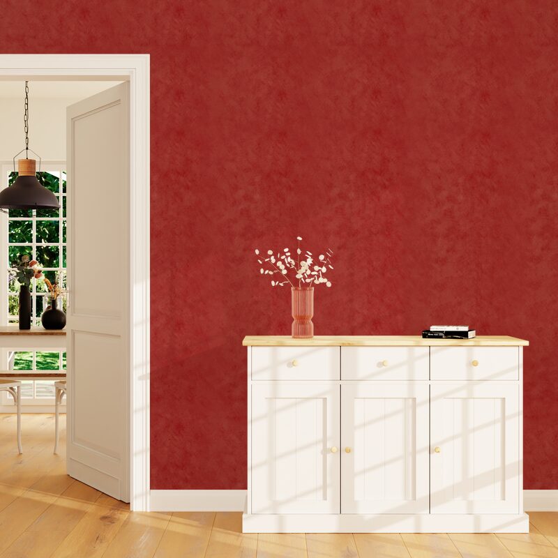Papier peint VANINA coloris rouge coquelicot