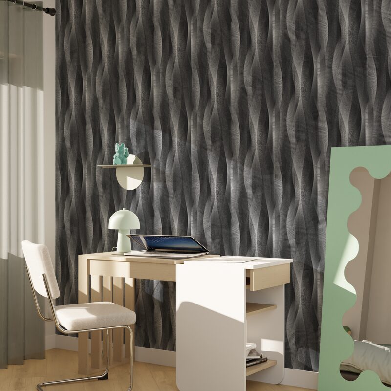 Papier peint intissé EZRA coloris argent