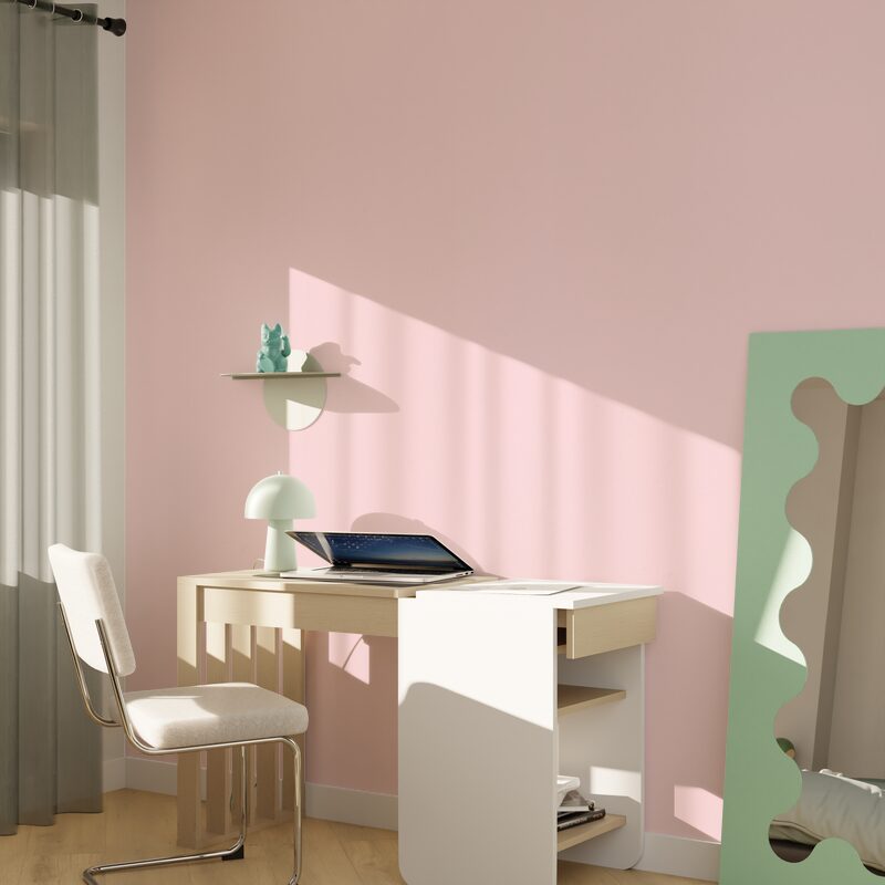 Papier peint intissé ENJOY coloris rose poudré