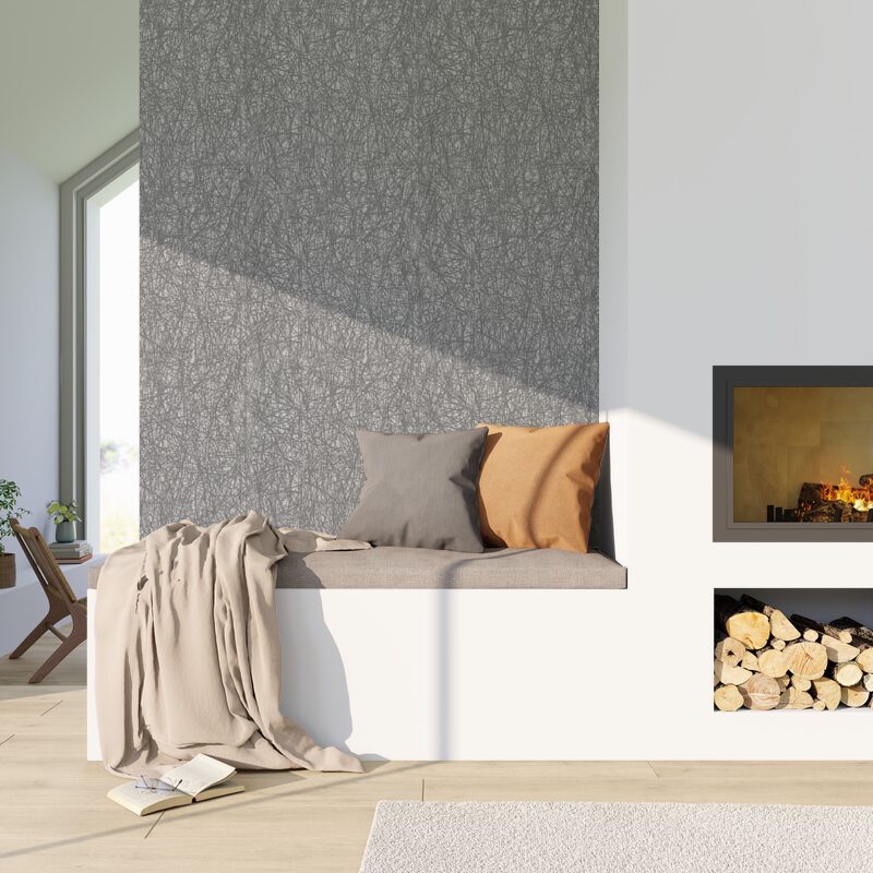 Papier peint intissé MELYNE coloris gris moyen
