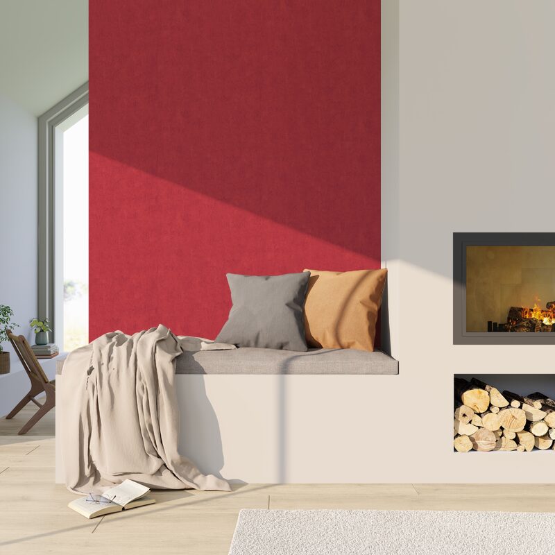 Papier peint intissé SUBLIME coloris rouge carmin