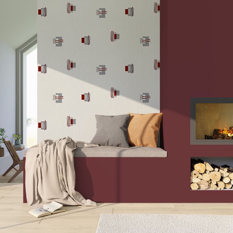 Papier peint vinyle GRIGIO coloris blanc