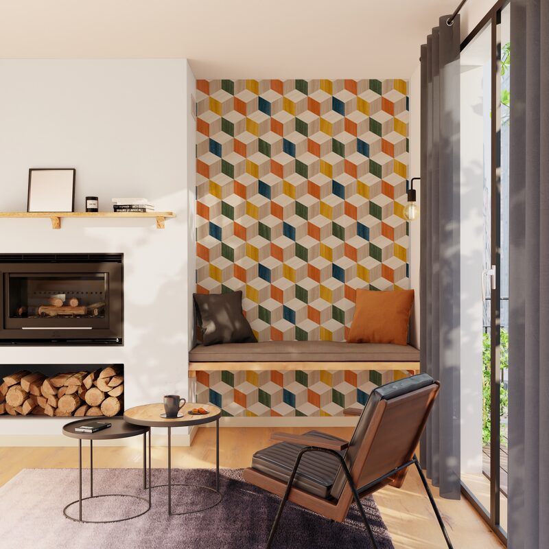 Papier peint intissé JAROD coloris multicolore
