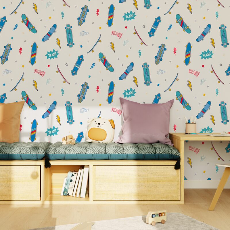 Papier peint intissé SKATER coloris multicolore