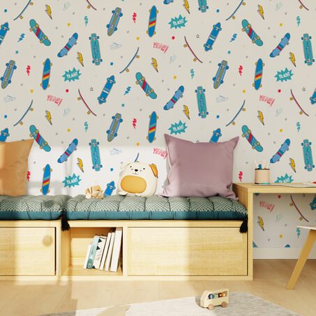 Papier peint intissé SKATER coloris multicolore