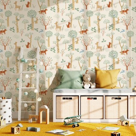 Papier peint intissé FRIENDLY FOREST coloris multicolore