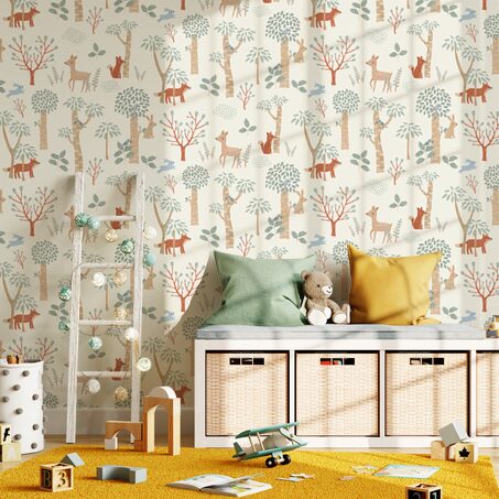 Papier peint intissé FRIENDLY FOREST coloris multicolore