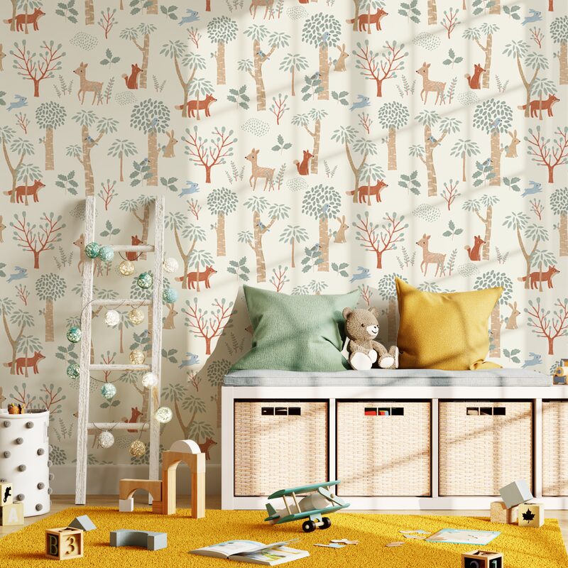 Papier peint intissé FRIENDLY FOREST coloris multicolore