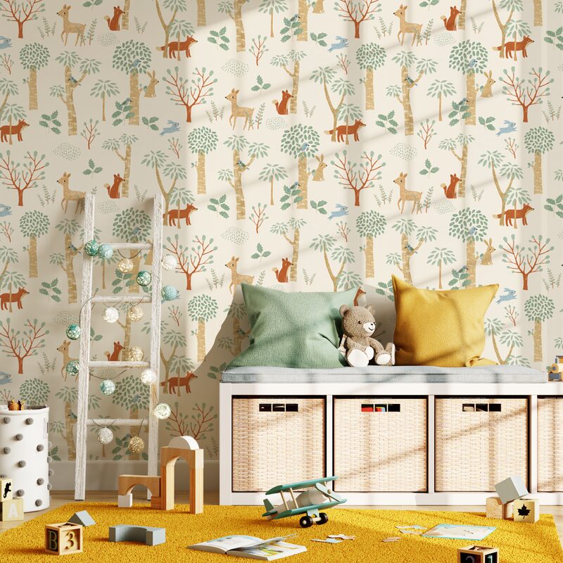 Papier peint intissé FRIENDLY FOREST coloris multicolore