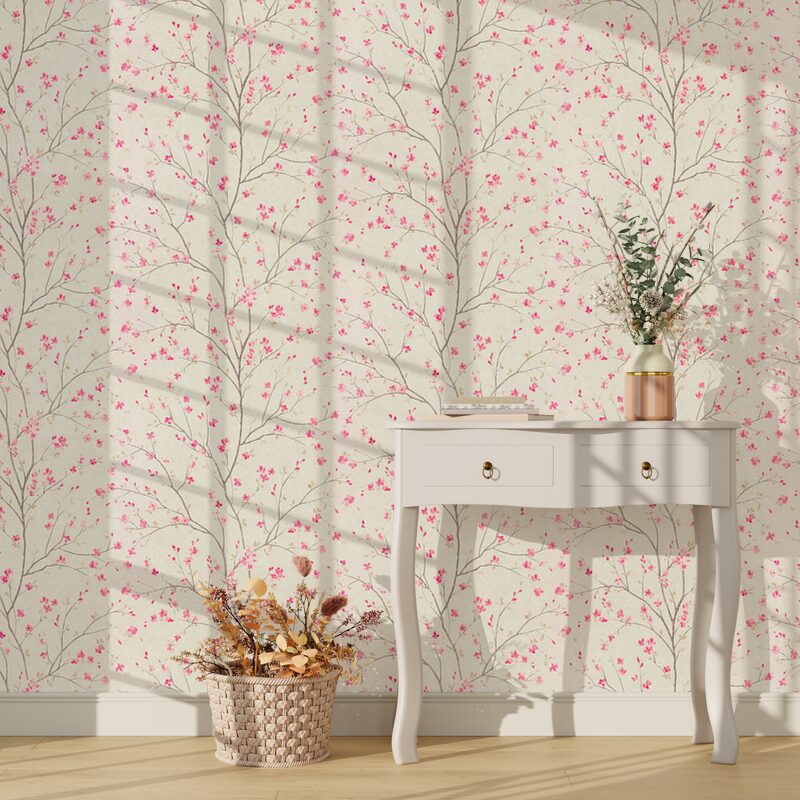 Papier peint intissé TOKYO BLOSSOM X METROPOLITAN STORIES coloris écru
