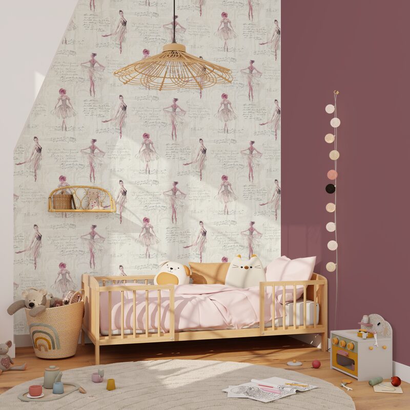 Papier peint PIROUETTE coloris blanc