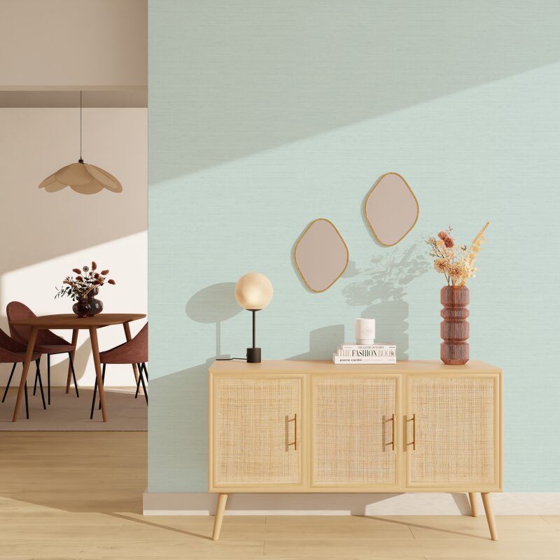 Papier peint intissé OKINAWA coloris bleu aqua