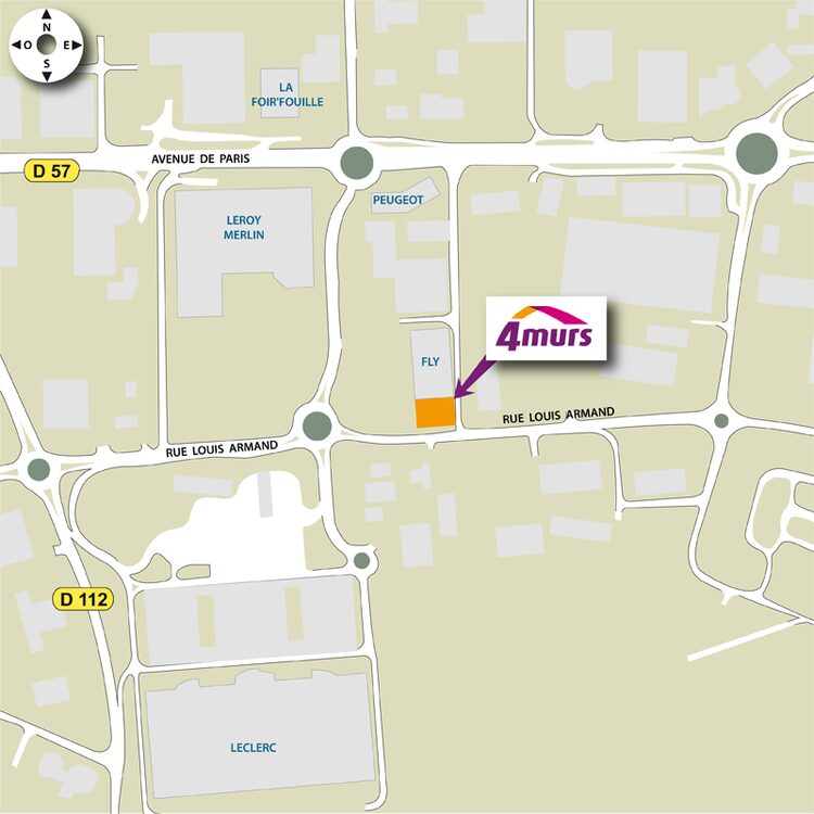 plan d'accès 4MURS Saint Berthevin - Saint Berthevin