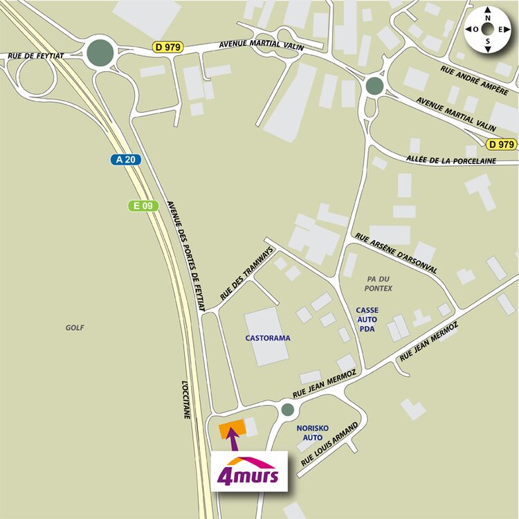 plan d'accès 4MURS Feytiat - Feytiat