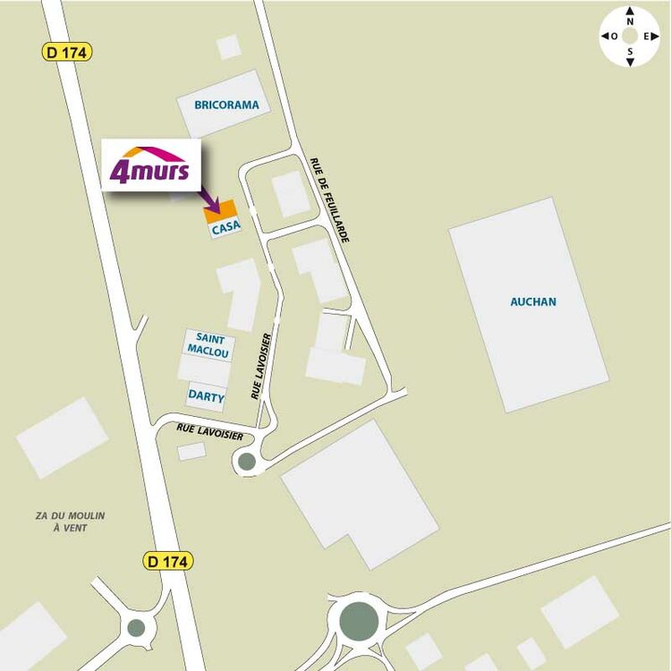 plan d'accès 4MURS Vineuil - Vineuil