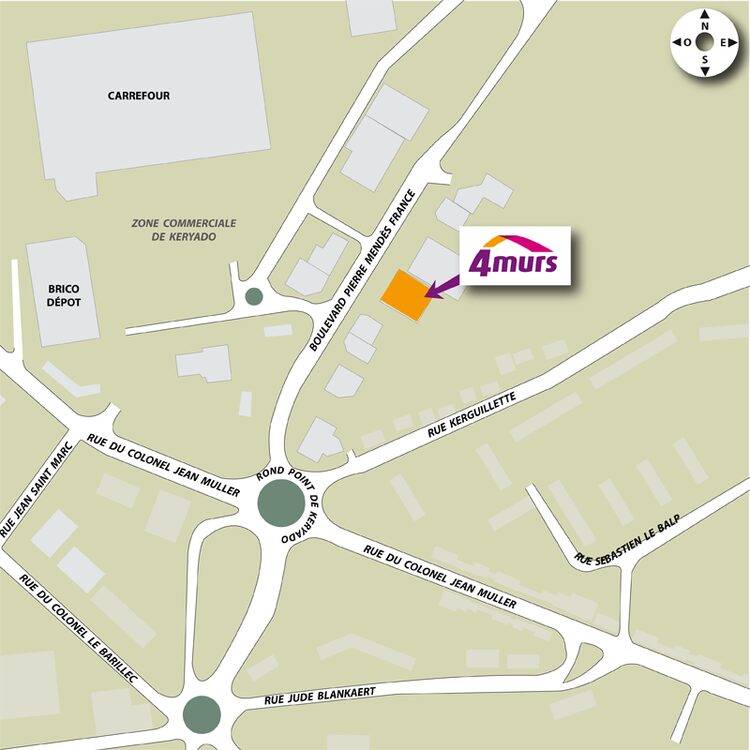 plan d'accès 4MURS Lorient - Lorient