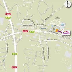plan d'accès 4MURS Artigues Pres Bordeaux - Artigues-près-de-Bordeaux