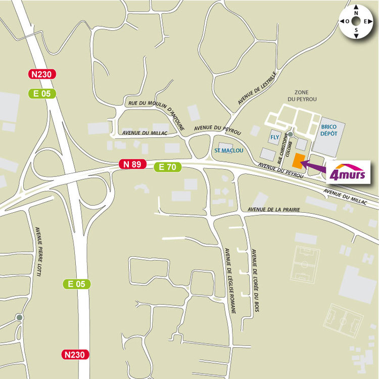 plan d'accès 4MURS Artigues Pres Bordeaux - Artigues-près-de-Bordeaux