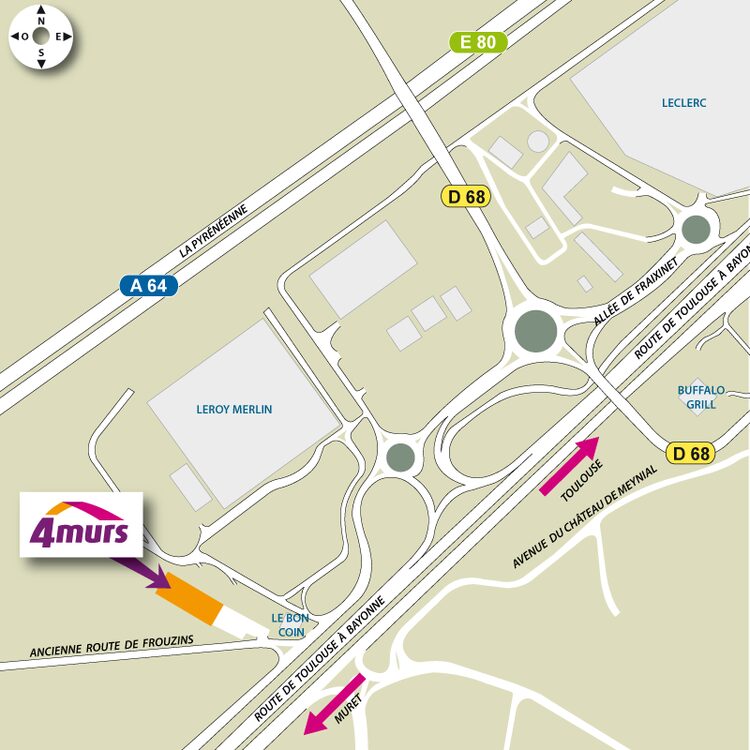 plan d'accès 4MURS Roques - Roques-sur-Garonne
