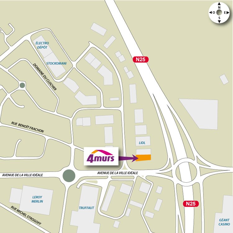 plan d'accès 4MURS Longueau - Longueau