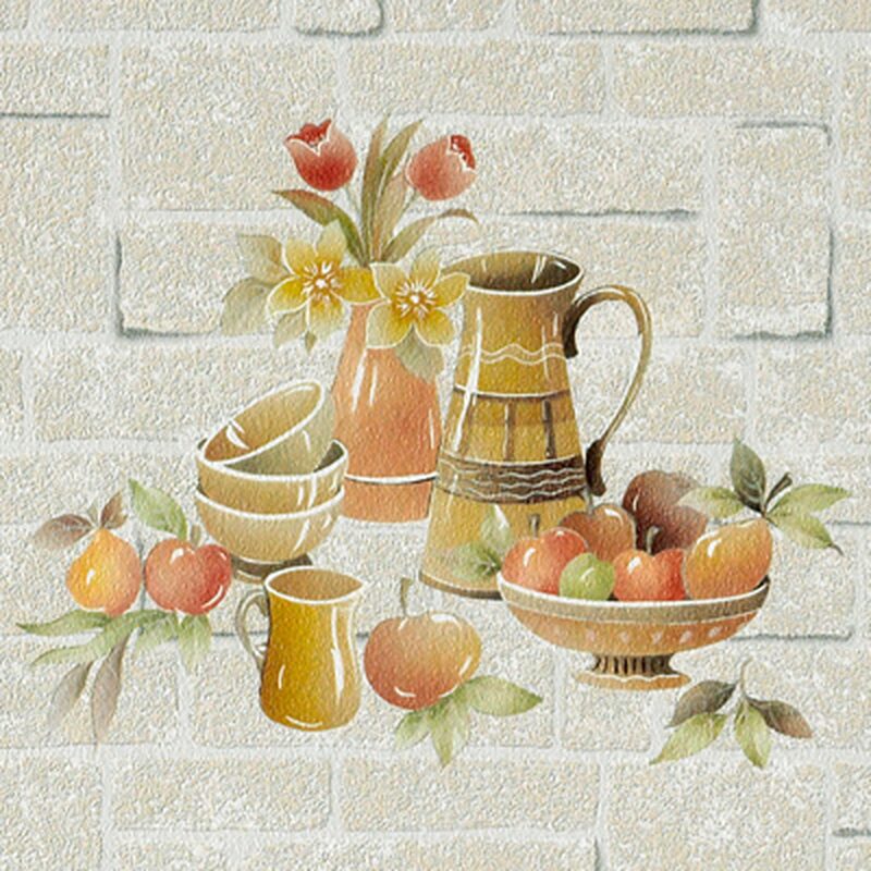 Papier peint TEA FOR TWO coloris Gris clair