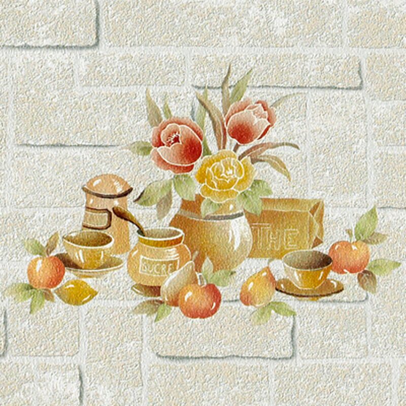 Papier peint TEA FOR TWO coloris Gris clair
