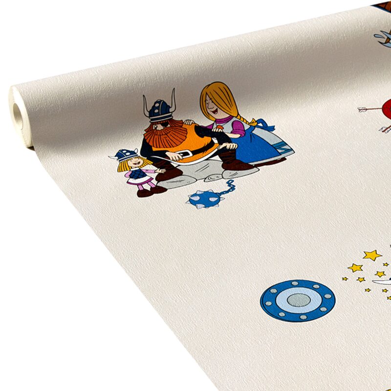 Papier peint VIC LE VIKING coloris blanc
