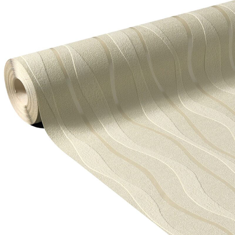 Papier peint vinyle ENTRELAC coloris sable beige