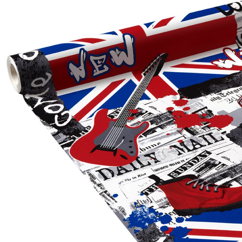 Papier peint LONDON DAILY MAIL coloris gris béton