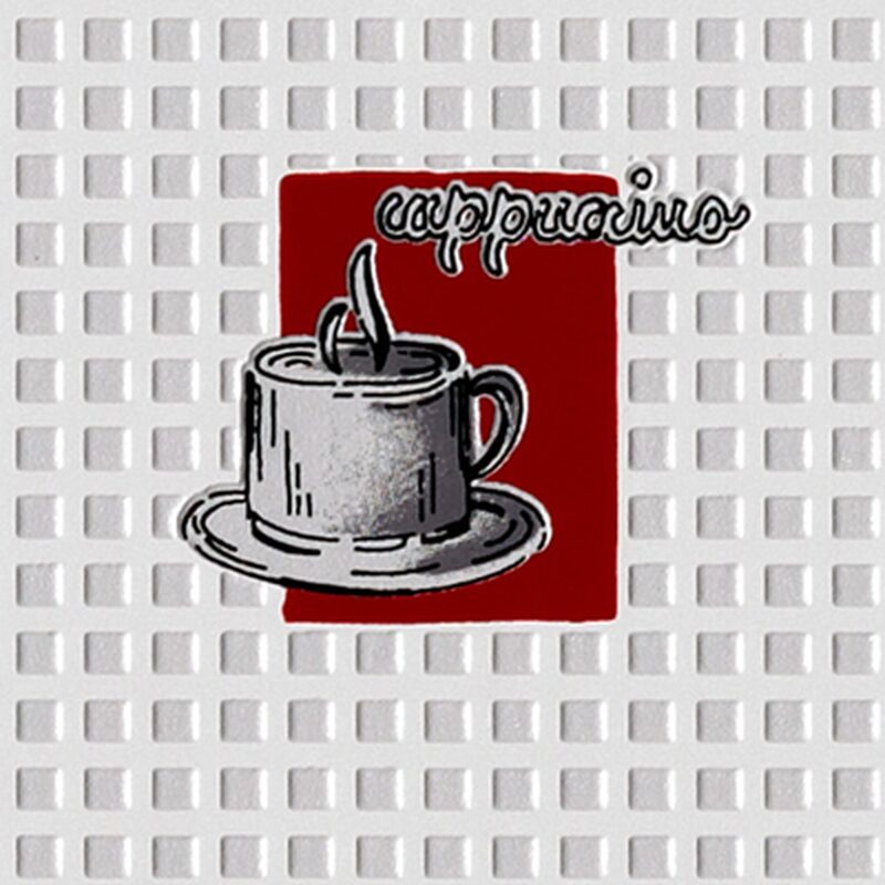 Papier peint vinyle CAFE NOIR coloris gris perle