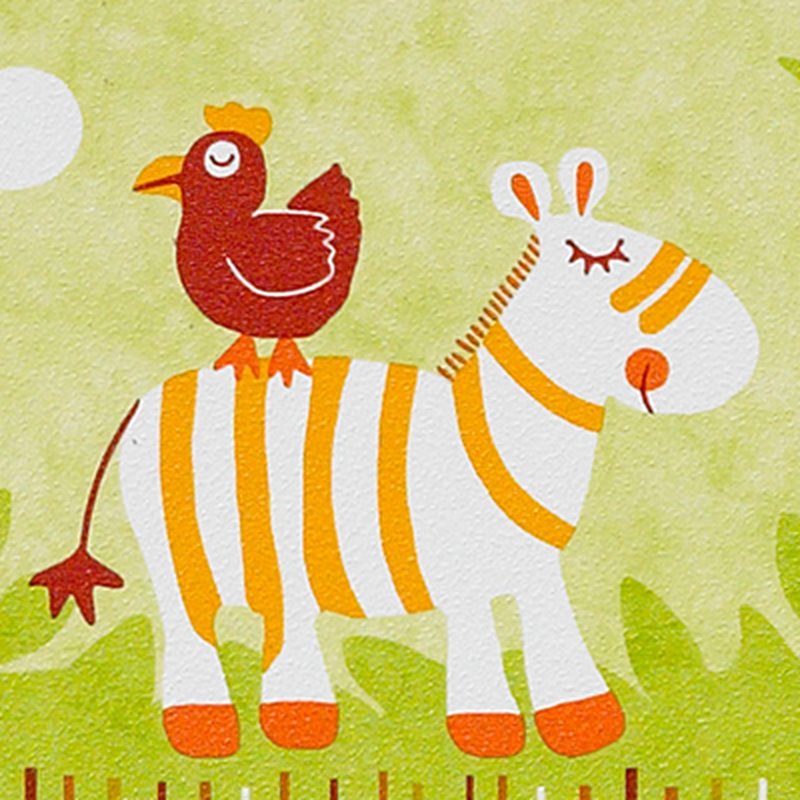 Frise ZILBERT LE ZEBRE coloris vert amande
