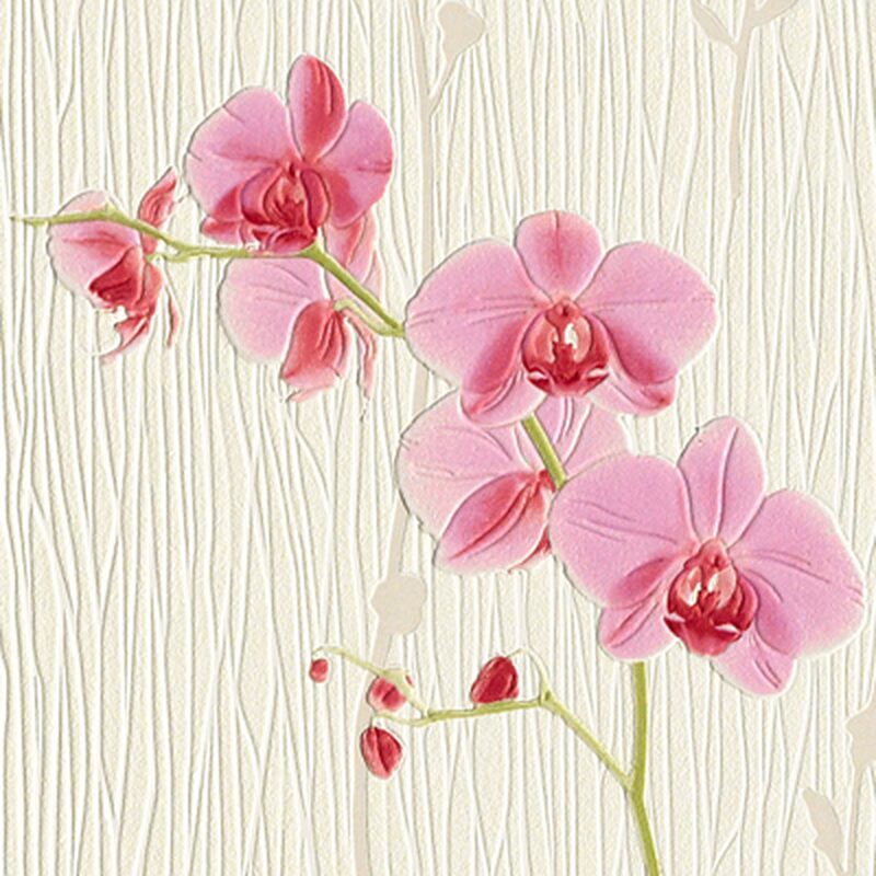 Papier peint vinyle CATTLEYA coloris blanc