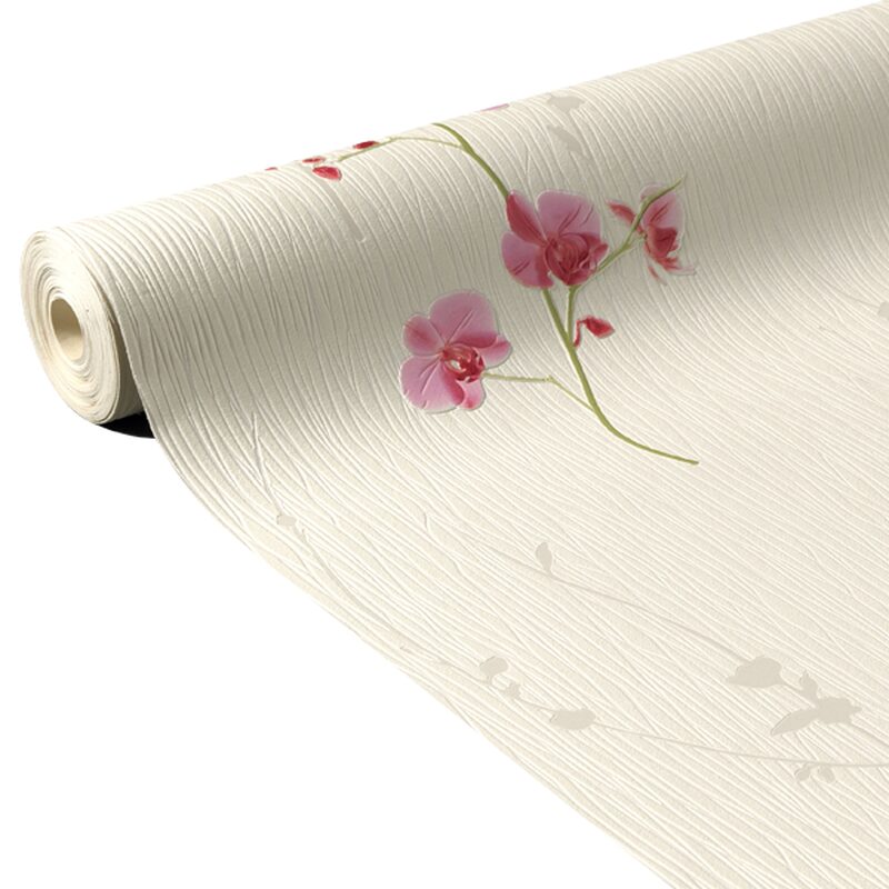 Papier peint vinyle CATTLEYA coloris blanc