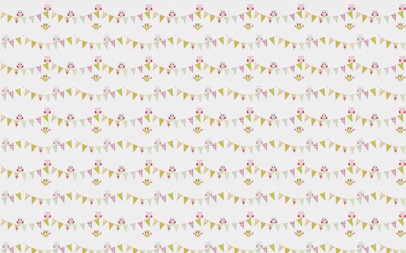 Papier peint C'EST CHOUETTE coloris blanc