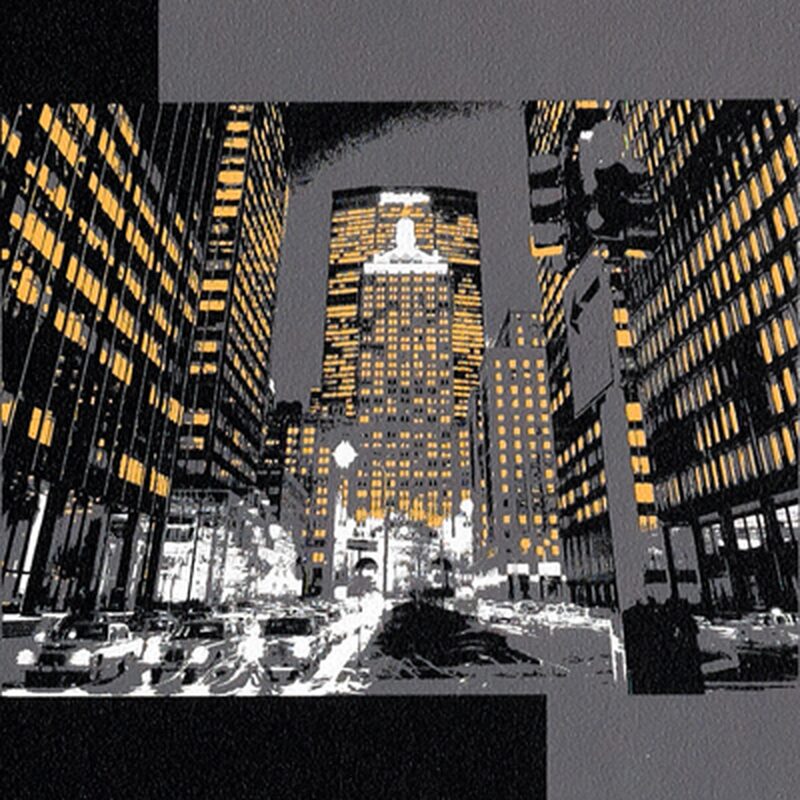 Papier peint TAXI NYC coloris argent