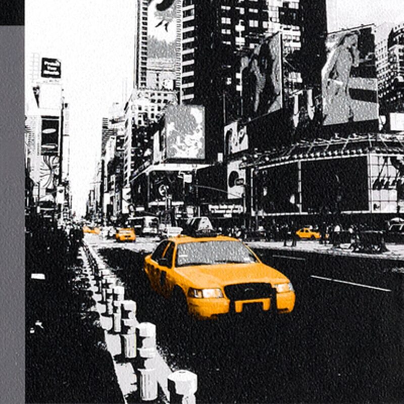 Papier peint TAXI NYC coloris argent